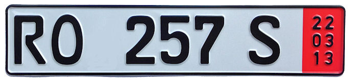 Ein Ausfuhrkennzeichen ohne Plakette.