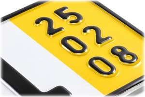 Detailansicht des rechten Blocks eines Kurzzeitkennzeichens mit Ablaufdatum.