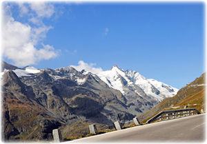 Blick auf den Großglockner und die österreichischen Alpen.