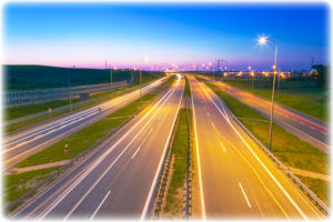 Blick auf eine polnische Autobahn