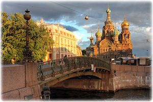 Eine Kirche in Sankt Petersburg, Russland.