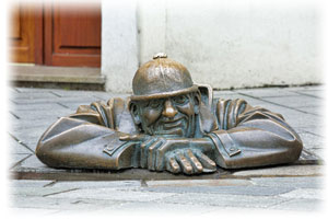 Der Glotzer in Bratislawa, Slowakei.