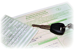 Zulassungsbescheinigung Teil I und II, Autoschlüssel